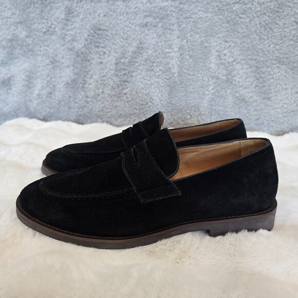Flag Ltd. Men's Black Suede Penny Loafer NEW Dillard's House Brand Size 10.5 M - Picture 1 of 8